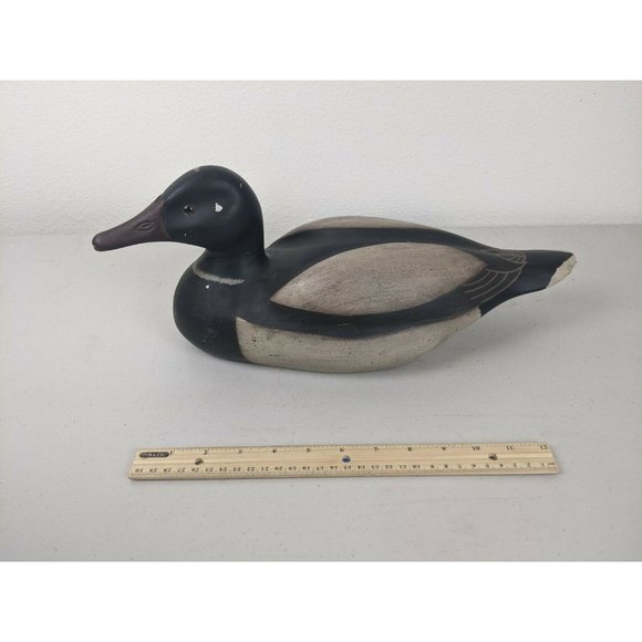 Duck DECOY Hand Carved & Painted By James Haddon~Very Good Condition! Mallard - Picture 6 of 7